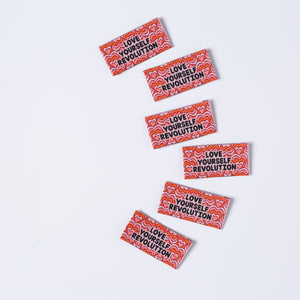 'LOVE YOURSELF REVOLUTION' Pack of 6 sewing labels