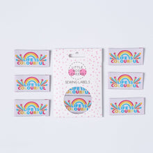 Load image into Gallery viewer, &#39;LIFE IS COLOURFUL&#39; Pack of 6 sewing labels
