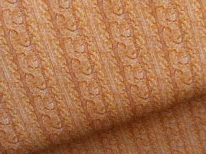 Cable knit effect French terry, ochre