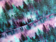 Load image into Gallery viewer, Forest Landscape Purple shades French terry
