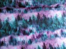 Load image into Gallery viewer, Forest Landscape Purple shades French terry
