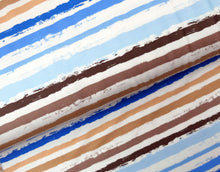 Load image into Gallery viewer, Paint Stripes Blue cotton jersey
