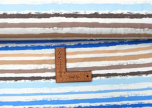 Load image into Gallery viewer, Paint Stripes Blue cotton jersey
