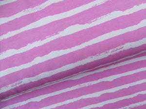 Painted pink stripes French terry 1.16 M PIECE