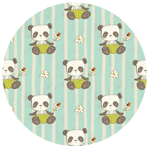 Baby Panda on stripes jersey 0.5 M PIECE