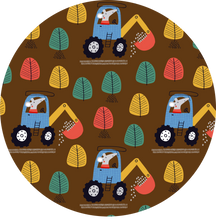 Load image into Gallery viewer, Animal Construction on brown cotton jersey

