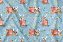 Load image into Gallery viewer, Garden Bunnies on sky blue jersey, exclusive ETA W/C 24.03
