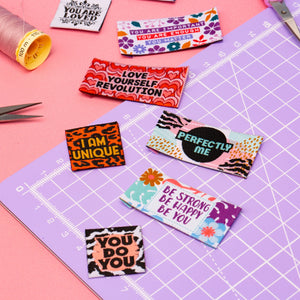 'LOVE YOURSELF REVOLUTION' Pack of 6 sewing labels