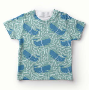 Whales in Space cotton jersey
